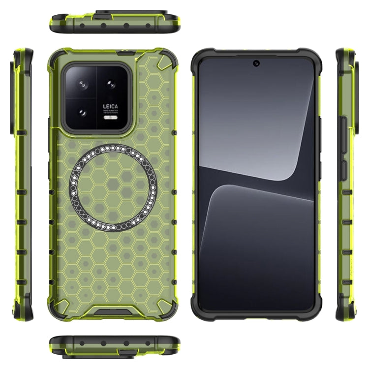For Xiaomi 13 Pro Honeycomb Magnetic Ring Shockproof Phone Case