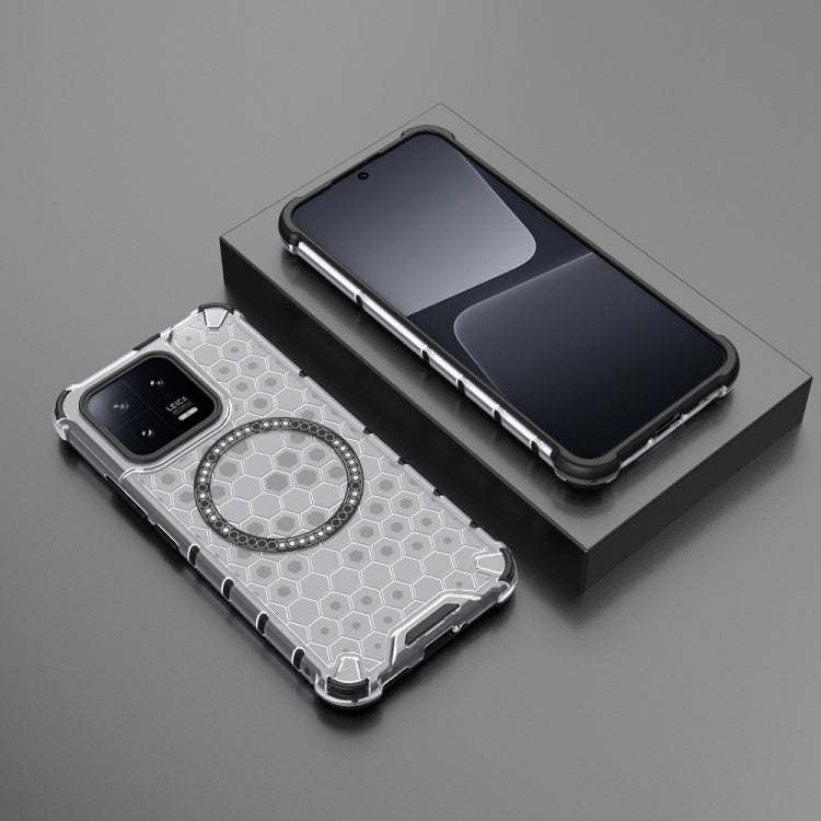 For Xiaomi 13 Honeycomb Magnetic Ring Shockproof Phone Case