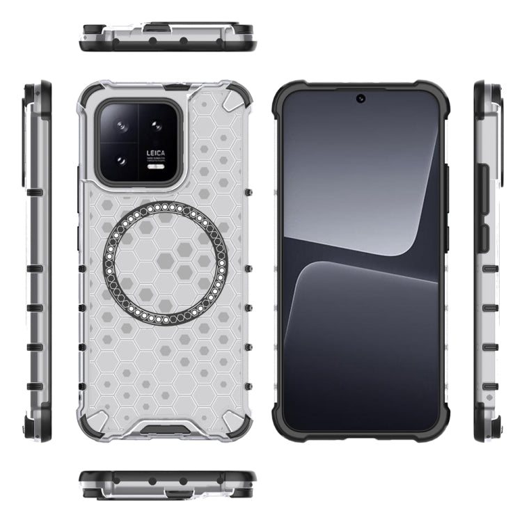 For Xiaomi 13 Honeycomb Magnetic Ring Shockproof Phone Case