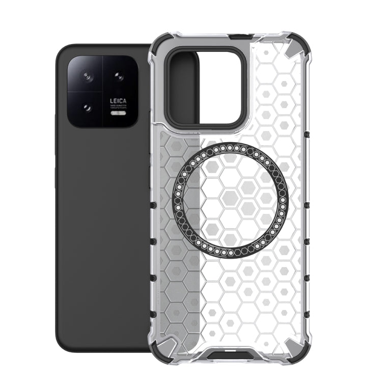 For Xiaomi 13 Honeycomb Magnetic Ring Shockproof Phone Case