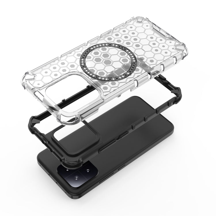 For Xiaomi 13 Honeycomb Magnetic Ring Shockproof Phone Case