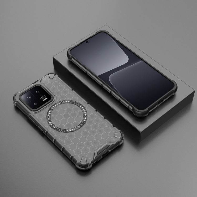 For Xiaomi 13 Honeycomb Magnetic Ring Shockproof Phone Case
