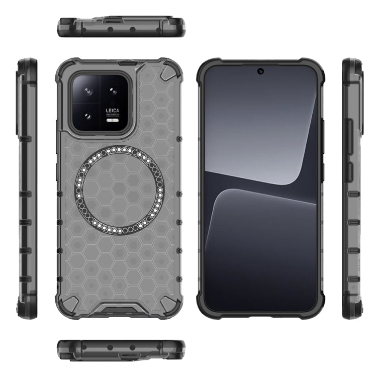 For Xiaomi 13 Honeycomb Magnetic Ring Shockproof Phone Case