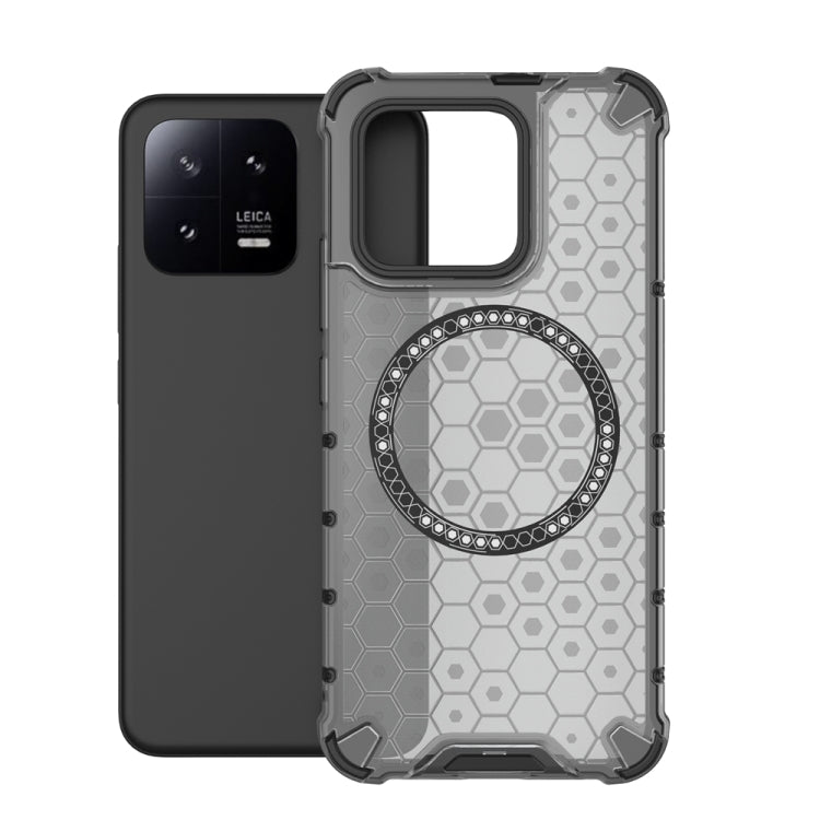 For Xiaomi 13 Honeycomb Magnetic Ring Shockproof Phone Case