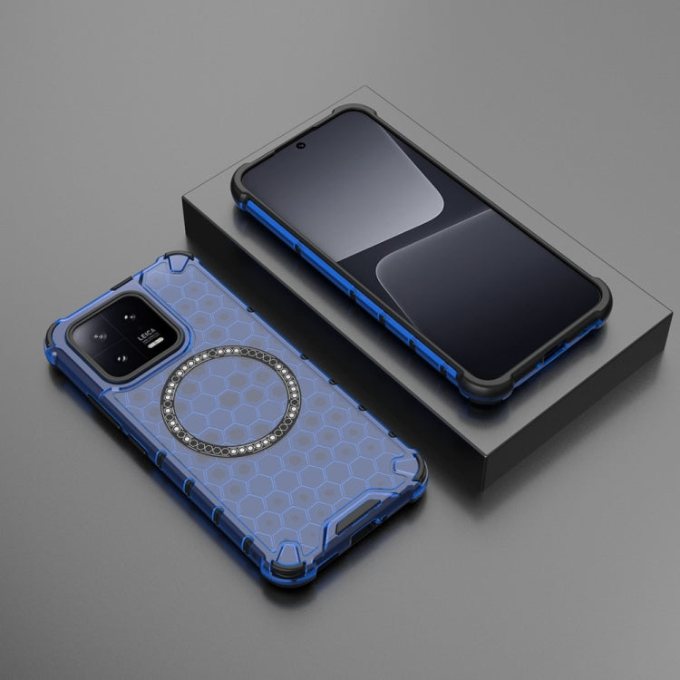 For Xiaomi 13 Honeycomb Magnetic Ring Shockproof Phone Case