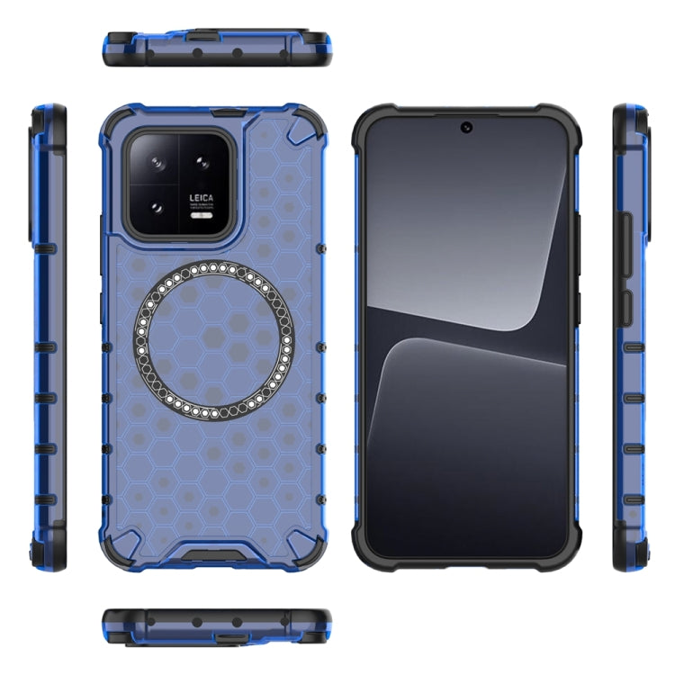 For Xiaomi 13 Honeycomb Magnetic Ring Shockproof Phone Case