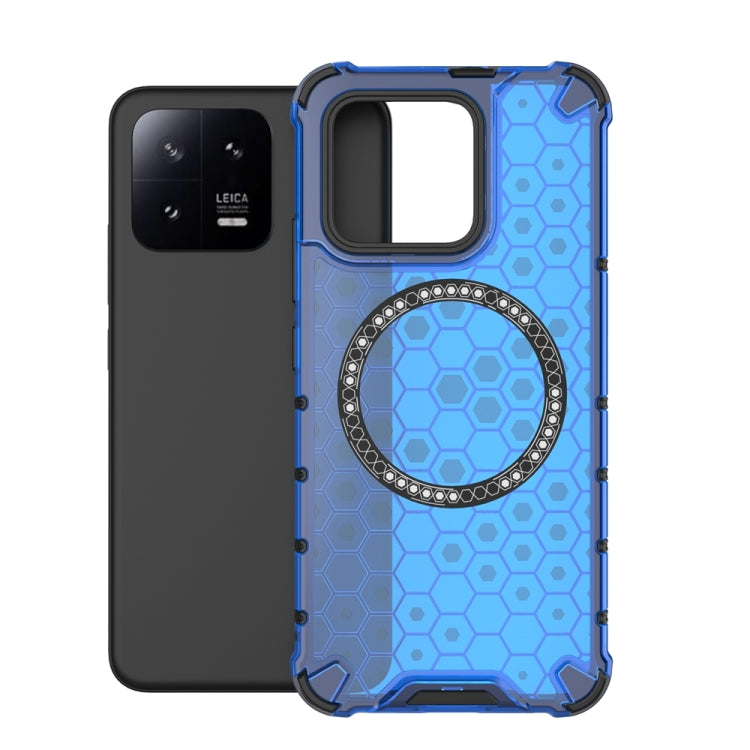 For Xiaomi 13 Honeycomb Magnetic Ring Shockproof Phone Case