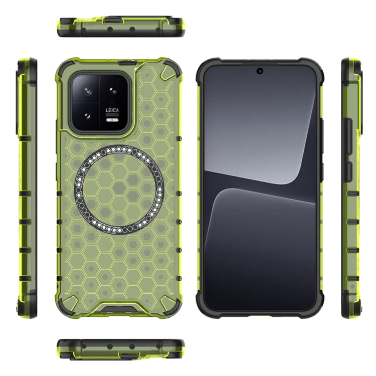 For Xiaomi 13 Honeycomb Magnetic Ring Shockproof Phone Case