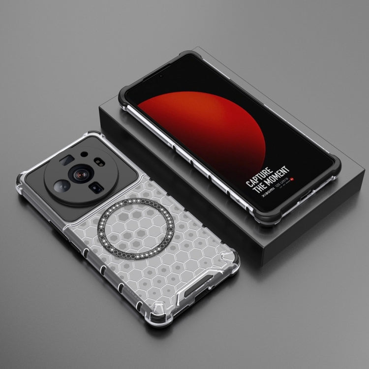 For Xiaomi 12S Ultra Honeycomb Magnetic Ring Shockproof Phone Case