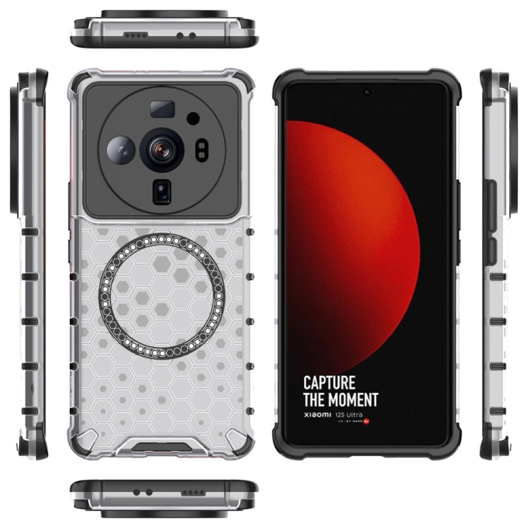 For Xiaomi 12S Ultra Honeycomb Magnetic Ring Shockproof Phone Case