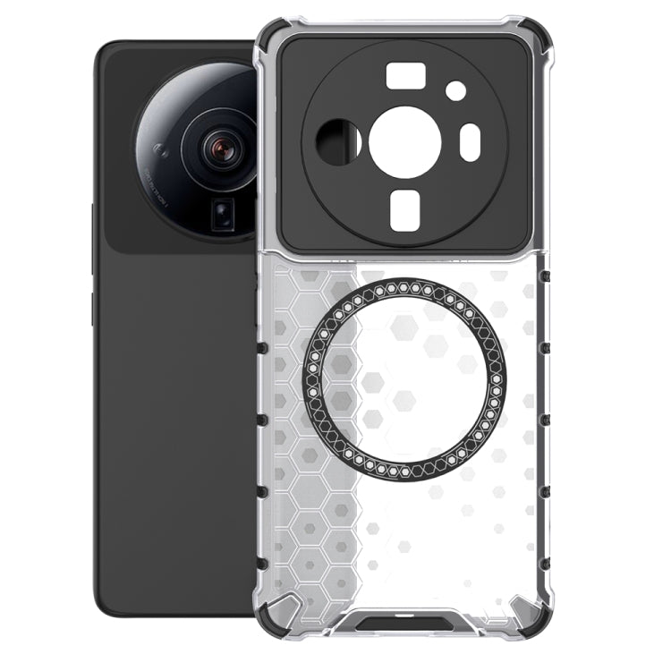 For Xiaomi 12S Ultra Honeycomb Magnetic Ring Shockproof Phone Case