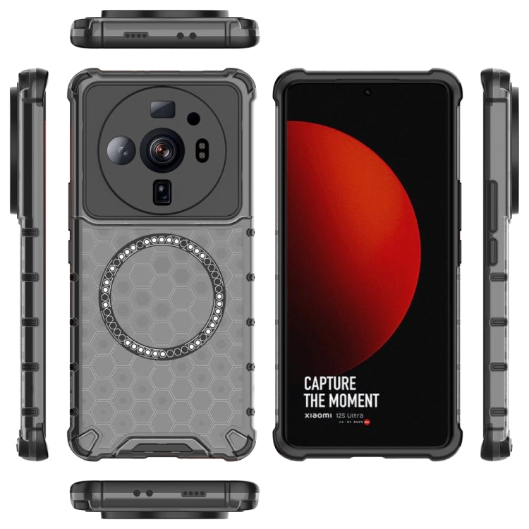 For Xiaomi 12S Ultra Honeycomb Magnetic Ring Shockproof Phone Case