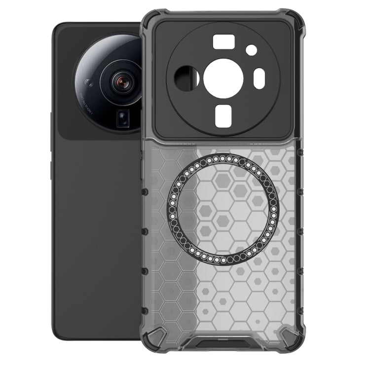 For Xiaomi 12S Ultra Honeycomb Magnetic Ring Shockproof Phone Case