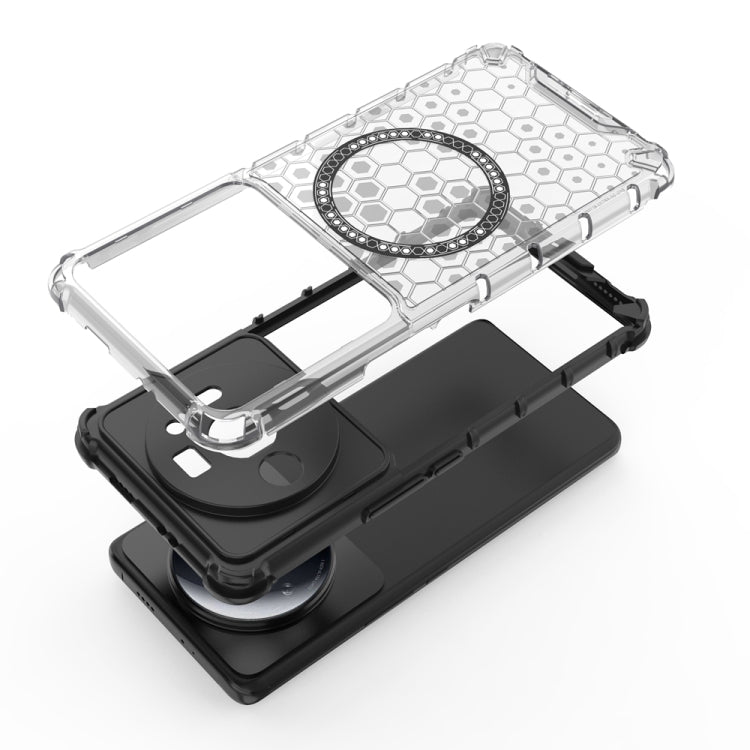 For Xiaomi 12S Ultra Honeycomb Magnetic Ring Shockproof Phone Case