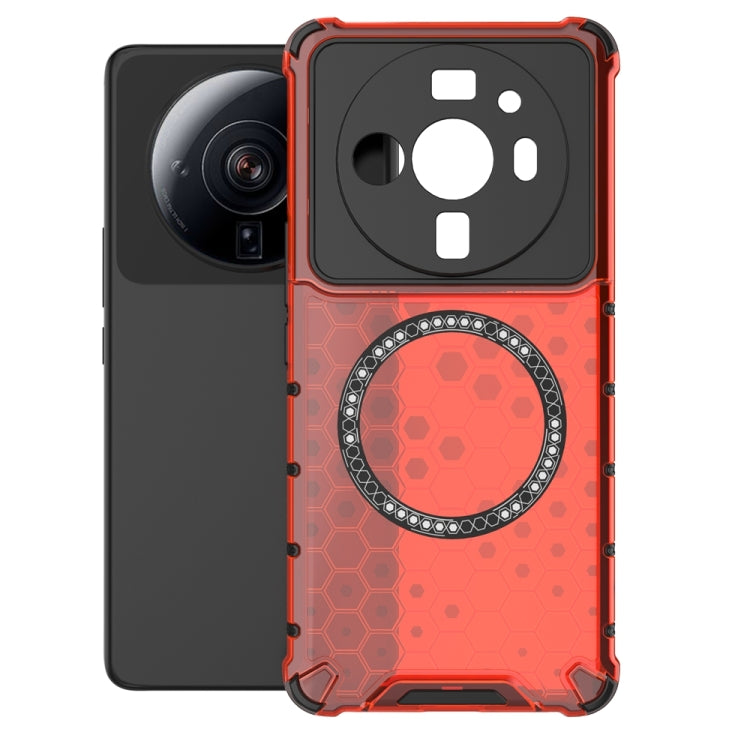 For Xiaomi 12S Ultra Honeycomb Magnetic Ring Shockproof Phone Case