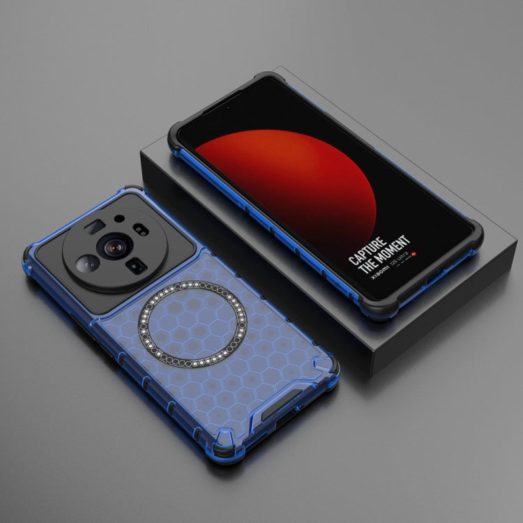 For Xiaomi 12S Ultra Honeycomb Magnetic Ring Shockproof Phone Case
