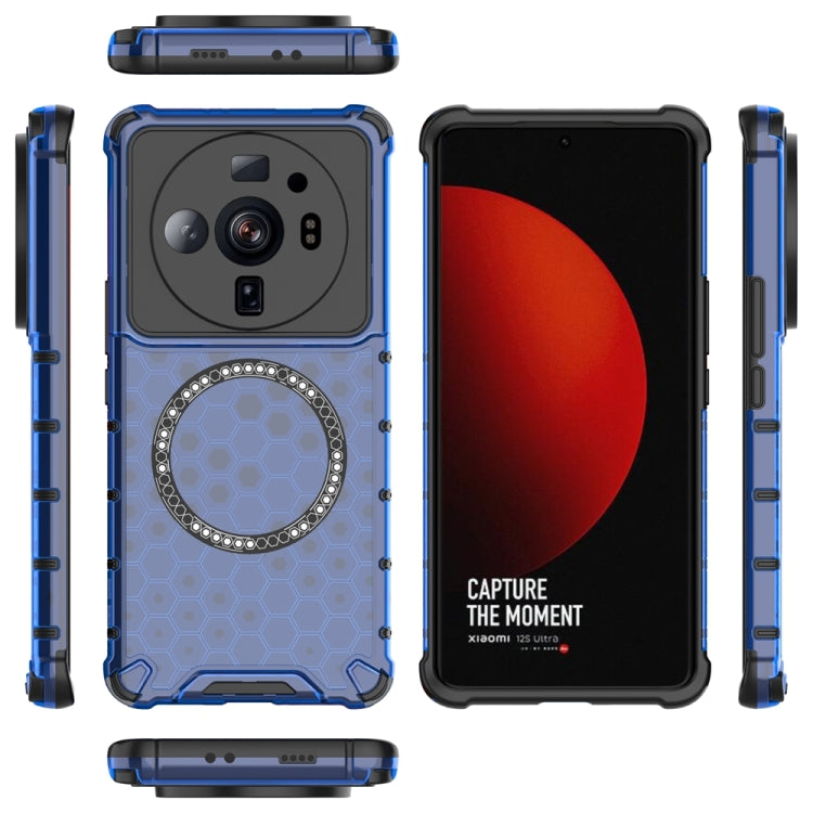 For Xiaomi 12S Ultra Honeycomb Magnetic Ring Shockproof Phone Case