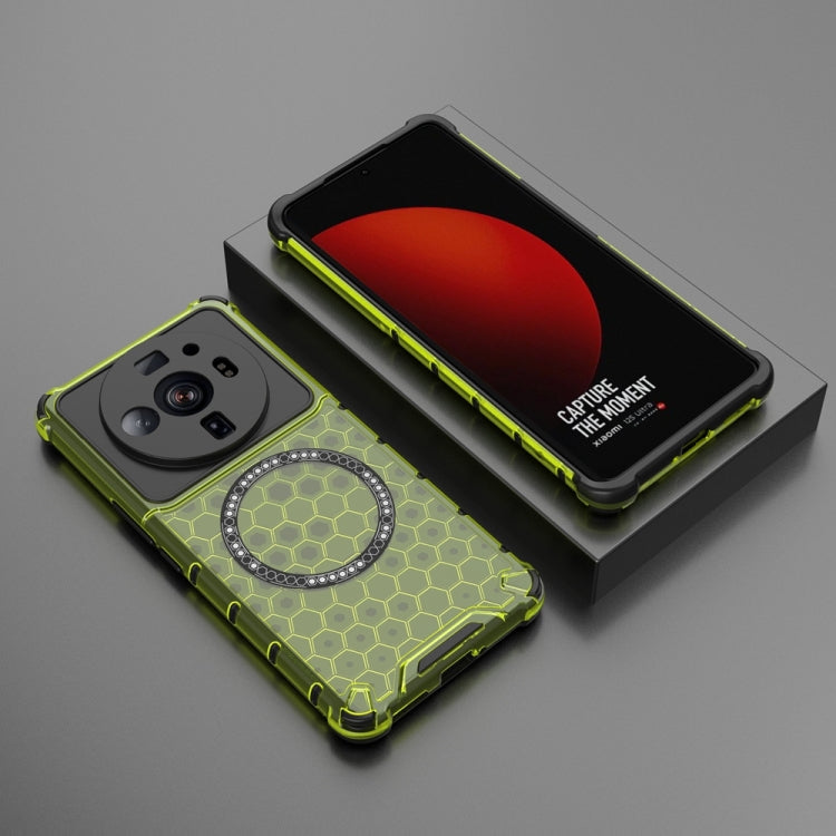 For Xiaomi 12S Ultra Honeycomb Magnetic Ring Shockproof Phone Case