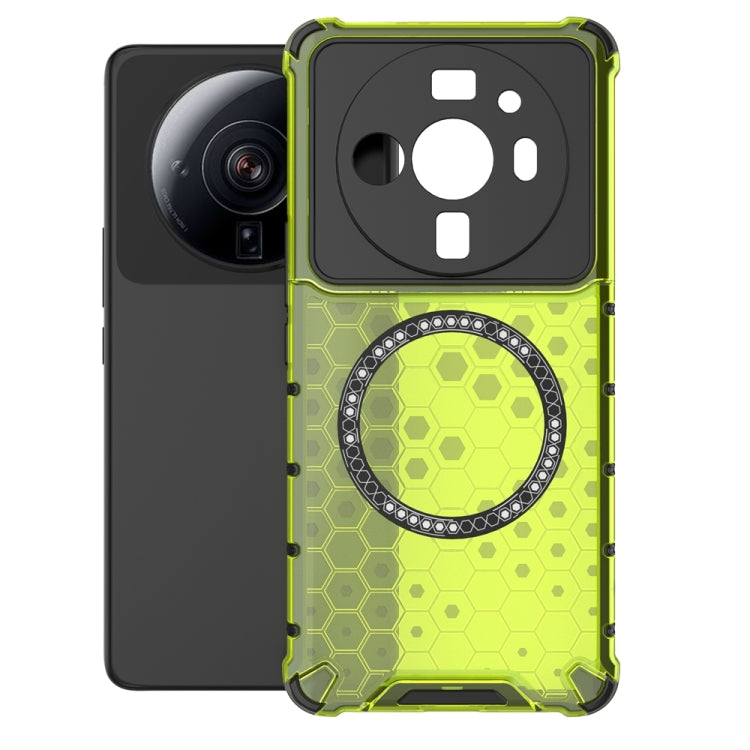 For Xiaomi 12S Ultra Honeycomb Magnetic Ring Shockproof Phone Case
