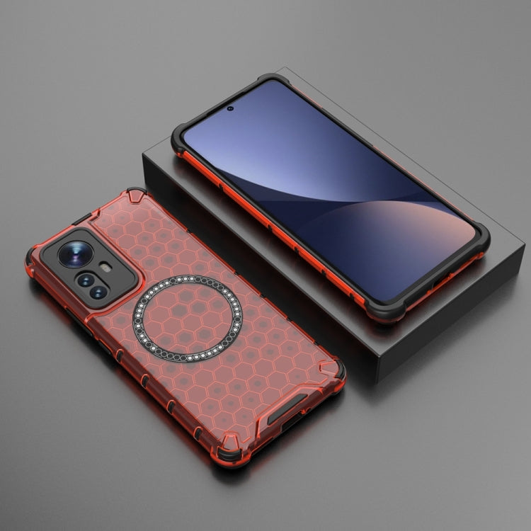 For Xiaomi 12 Pro Honeycomb Magnetic Ring Shockproof Phone Case