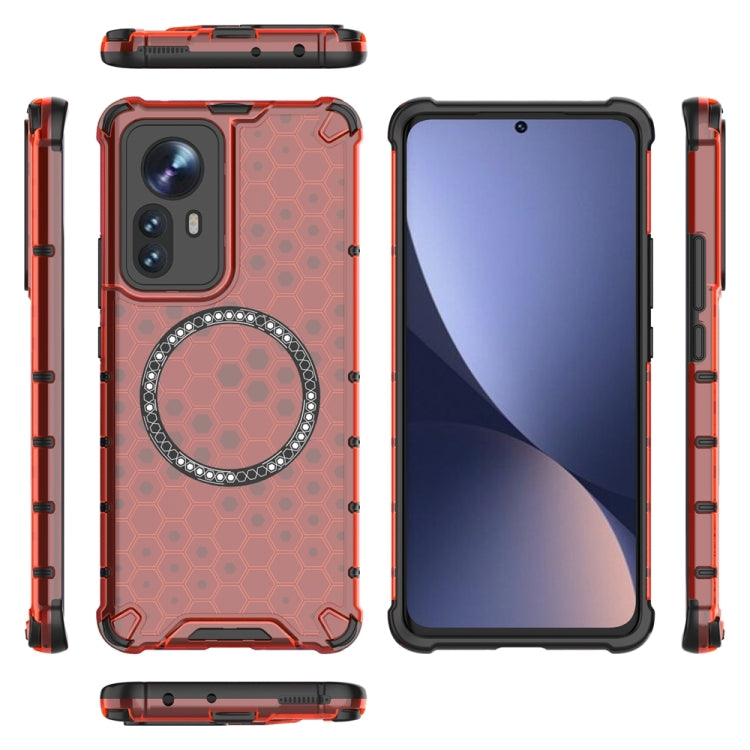For Xiaomi 12 Pro Honeycomb Magnetic Ring Shockproof Phone Case