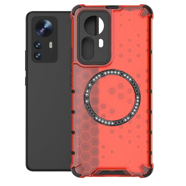 For Xiaomi 12 Pro Honeycomb Magnetic Ring Shockproof Phone Case