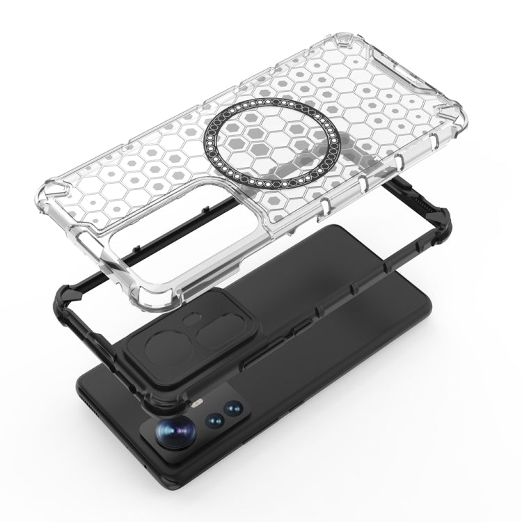 For Xiaomi 12 Pro Honeycomb Magnetic Ring Shockproof Phone Case