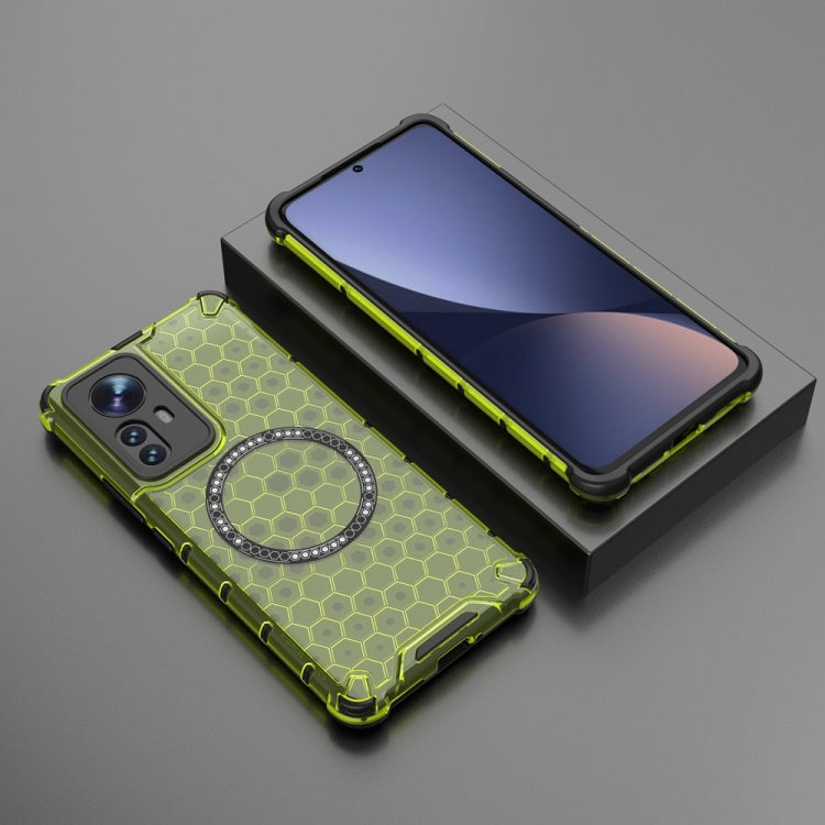 For Xiaomi 12 Pro Honeycomb Magnetic Ring Shockproof Phone Case