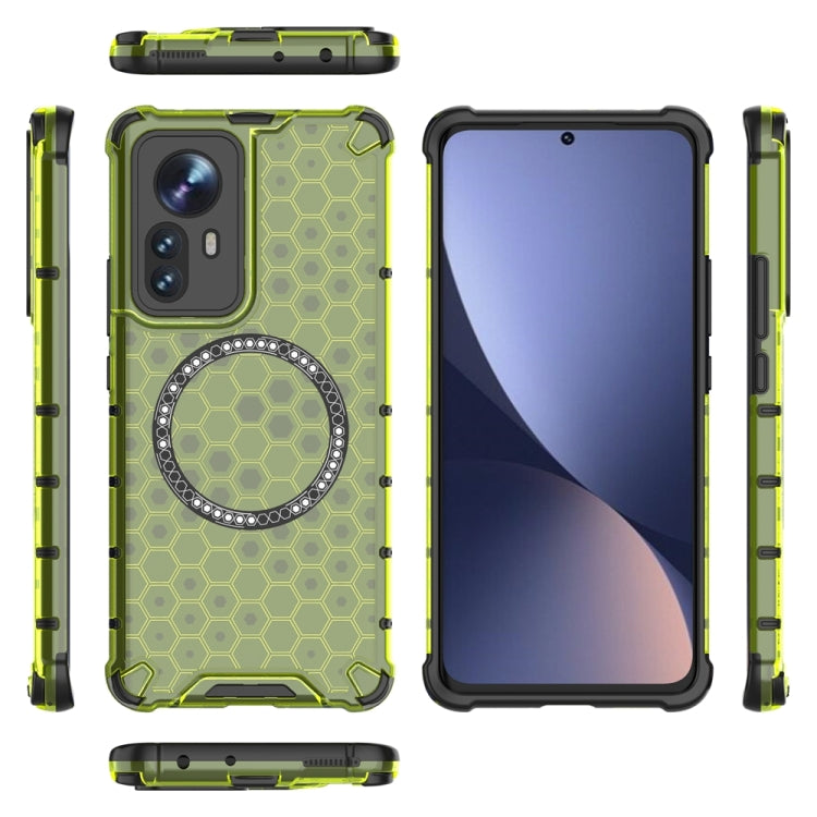 For Xiaomi 12 Pro Honeycomb Magnetic Ring Shockproof Phone Case
