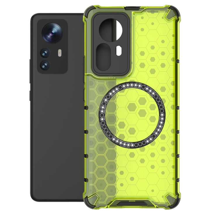 For Xiaomi 12 Pro Honeycomb Magnetic Ring Shockproof Phone Case
