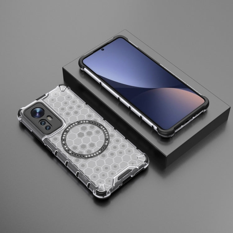 For Xiaomi 12 Honeycomb Magnetic Ring Shockproof Phone Case