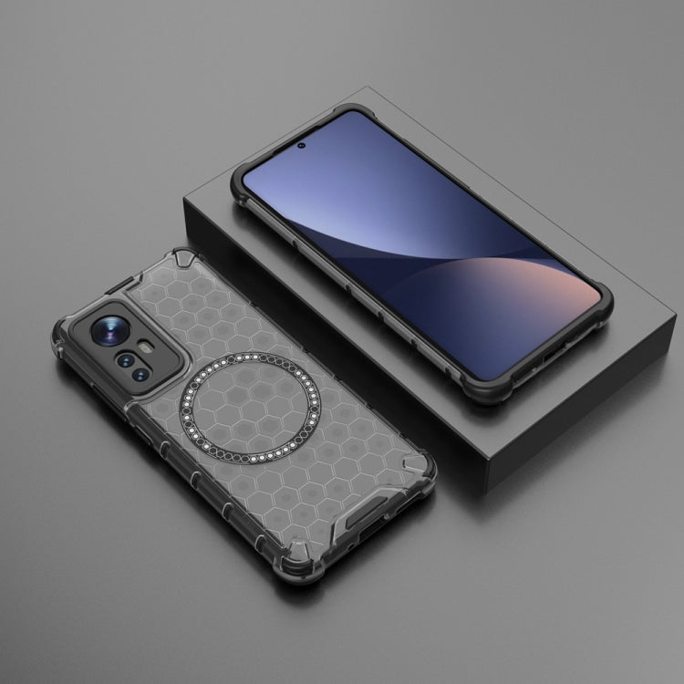 For Xiaomi 12 Honeycomb Magnetic Ring Shockproof Phone Case