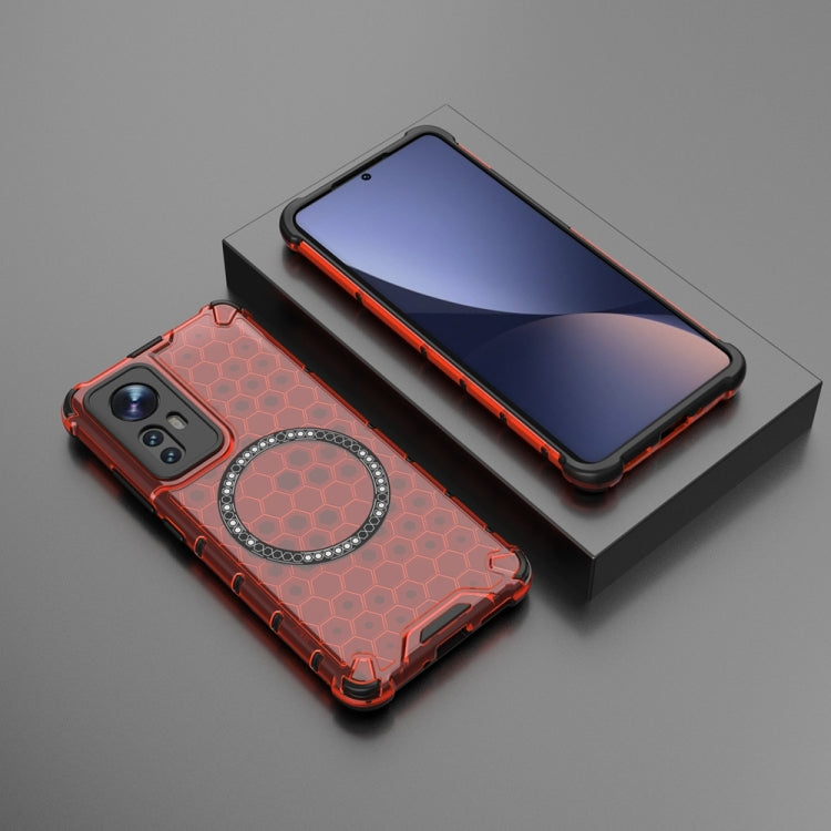 For Xiaomi 12 Honeycomb Magnetic Ring Shockproof Phone Case