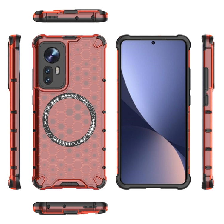 For Xiaomi 12 Honeycomb Magnetic Ring Shockproof Phone Case