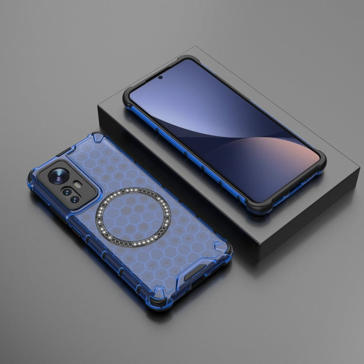 For Xiaomi 12 Honeycomb Magnetic Ring Shockproof Phone Case