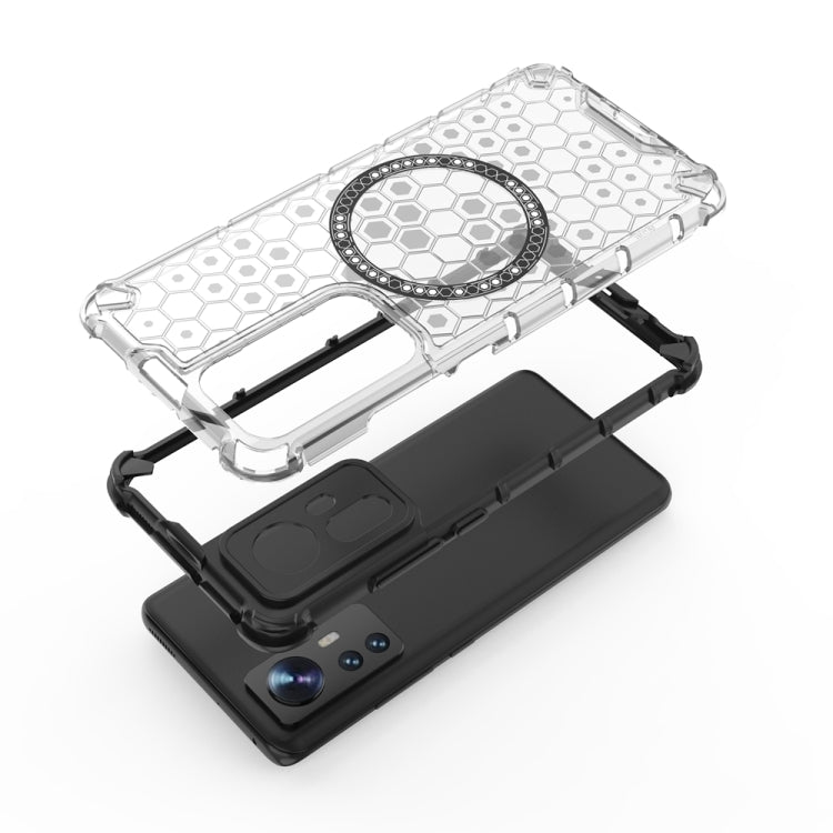 For Xiaomi 12 Honeycomb Magnetic Ring Shockproof Phone Case