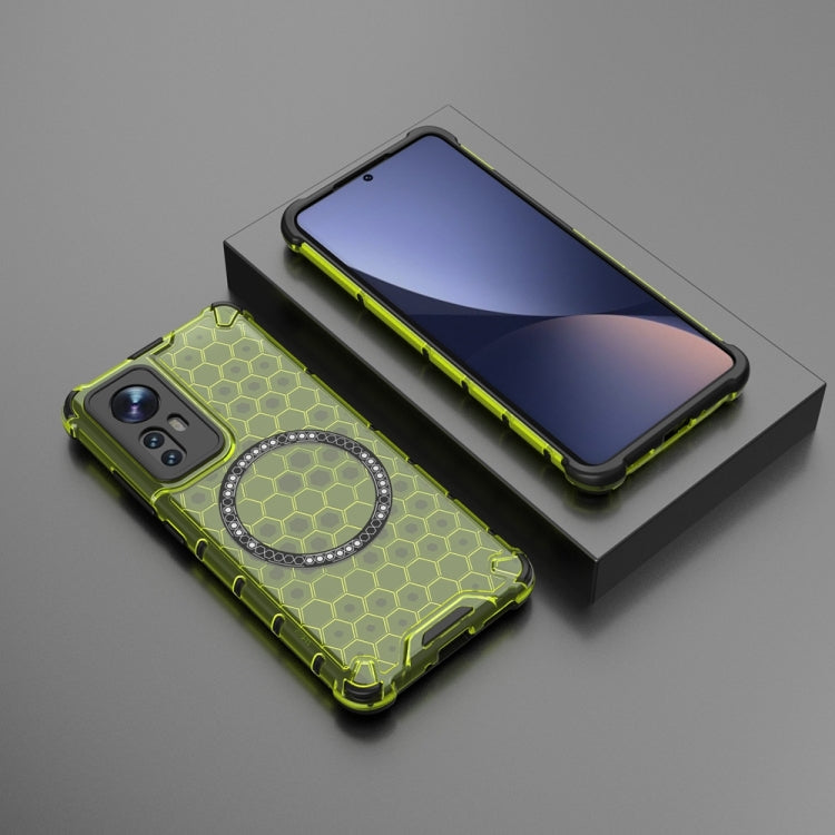 For Xiaomi 12 Honeycomb Magnetic Ring Shockproof Phone Case