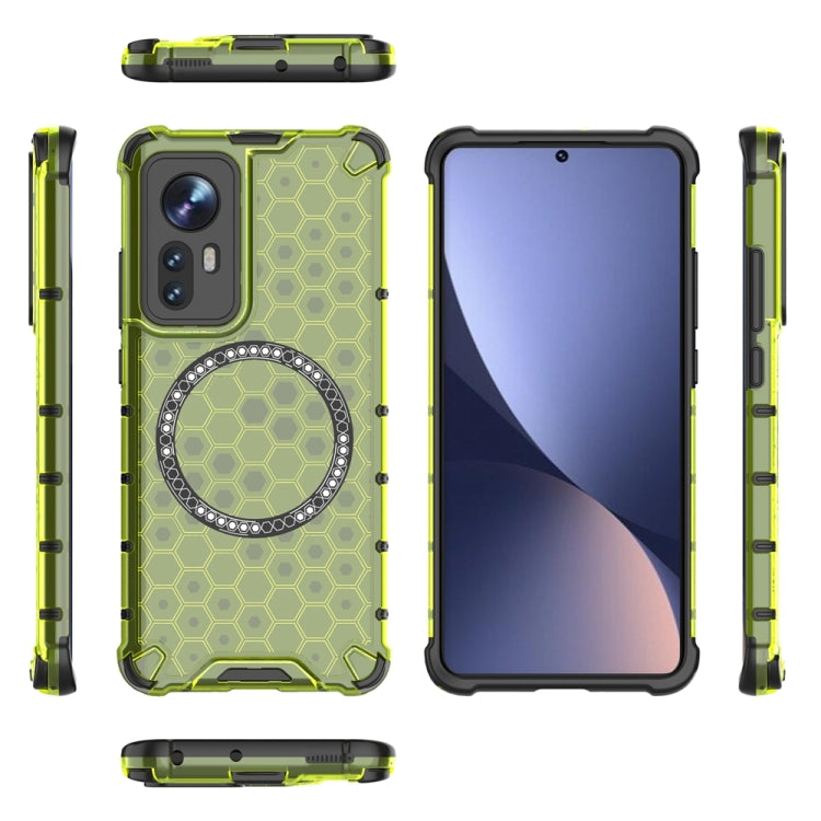 For Xiaomi 12 Honeycomb Magnetic Ring Shockproof Phone Case