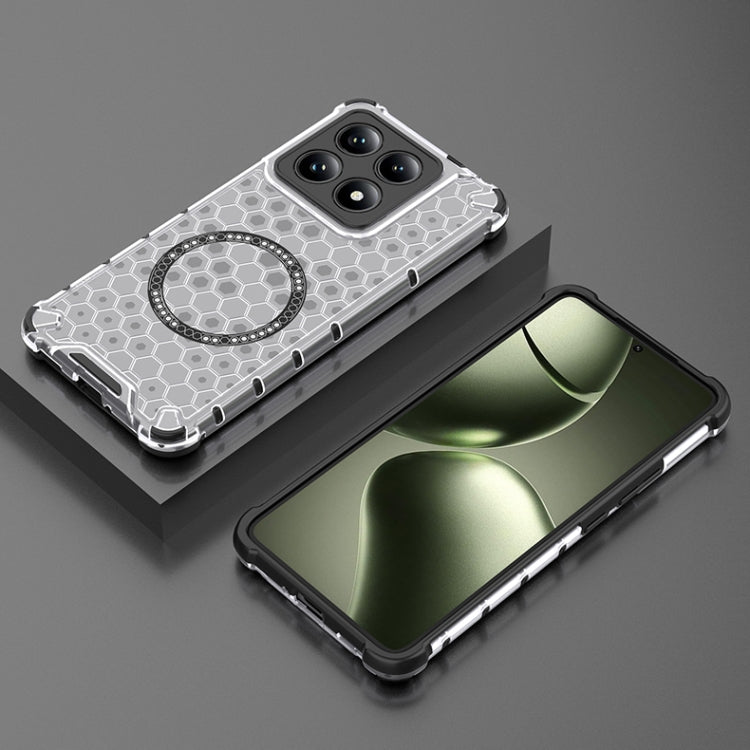 For Xiaomi 14T 5G Global Honeycomb Magnetic Ring Shockproof Phone Case