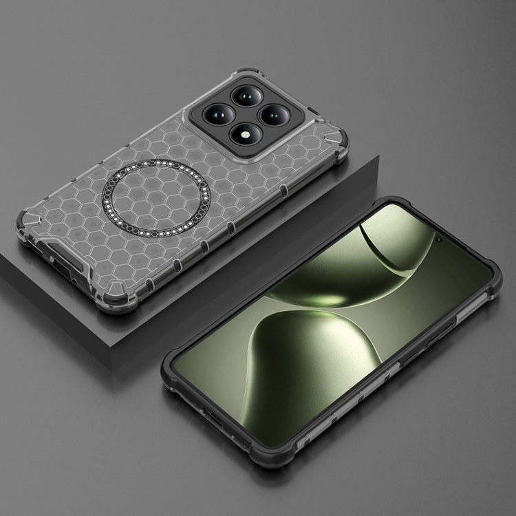 For Xiaomi 14T 5G Global Honeycomb Magnetic Ring Shockproof Phone Case