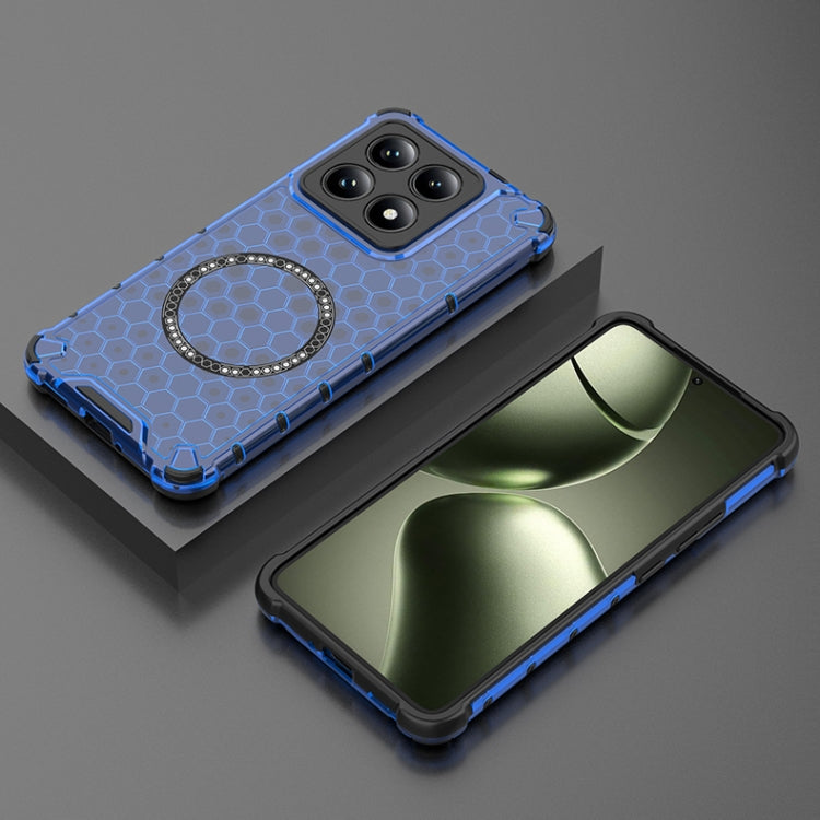 For Xiaomi 14T 5G Global Honeycomb Magnetic Ring Shockproof Phone Case