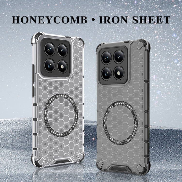 For Xiaomi 14T 5G Global Honeycomb Magnetic Ring Shockproof Phone Case