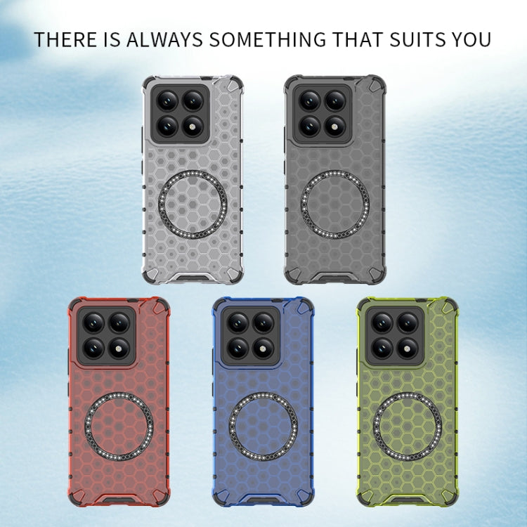 For Xiaomi 14T Pro 5G Global Honeycomb Magnetic Ring Shockproof Phone Case