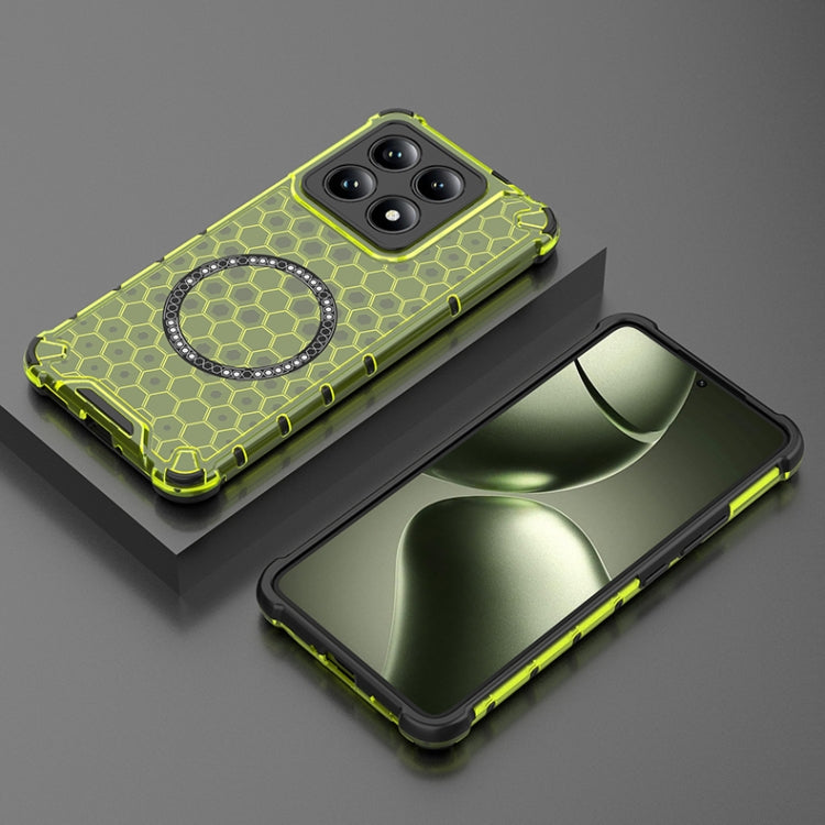 For Xiaomi 14T Pro 5G Global Honeycomb Magnetic Ring Shockproof Phone Case