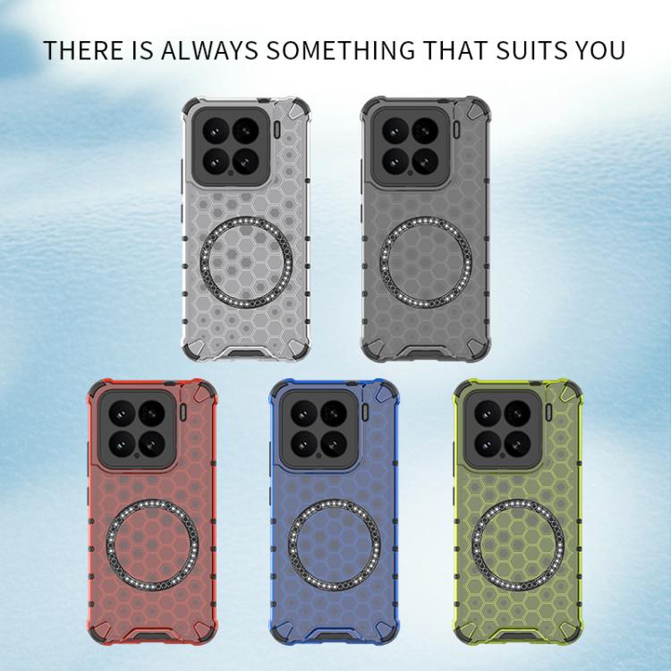 For Xiaomi 15 Pro Honeycomb Magnetic Ring Shockproof Phone Case