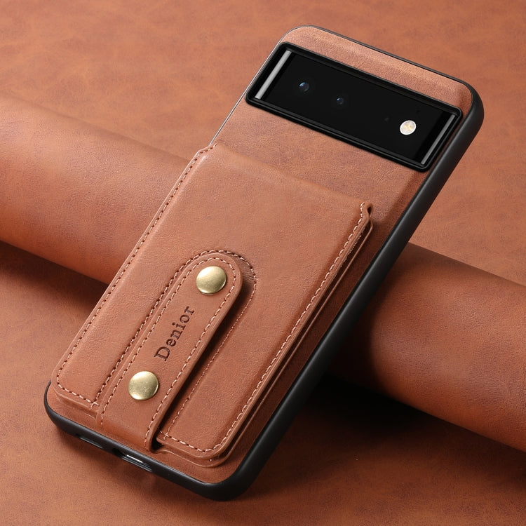 For Google Pixel 6 Denior D14 NK Retro Pattern MagSafe Magnetic Card Holder Leather Phone Case