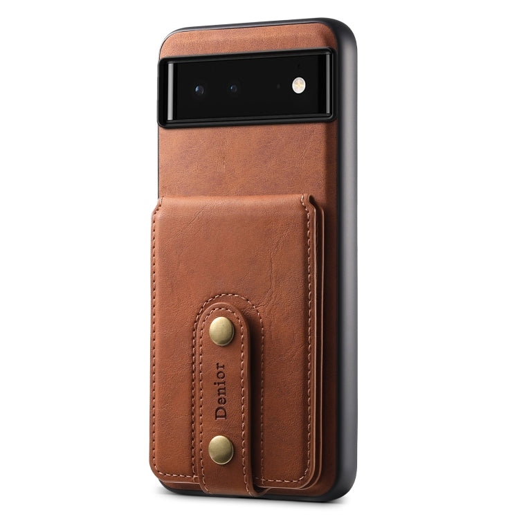 For Google Pixel 6 Denior D14 NK Retro Pattern MagSafe Magnetic Card Holder Leather Phone Case