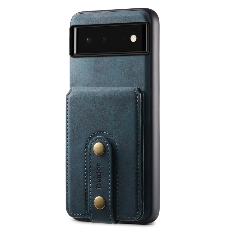 For Google Pixel 6 Denior D14 NK Retro Pattern MagSafe Magnetic Card Holder Leather Phone Case