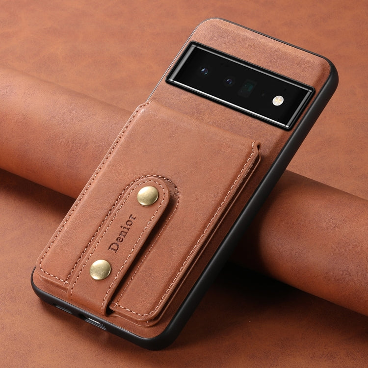 For Google Pixel 6 Pro Denior D14 NK Retro Pattern MagSafe Magnetic Card Holder Leather Phone Case