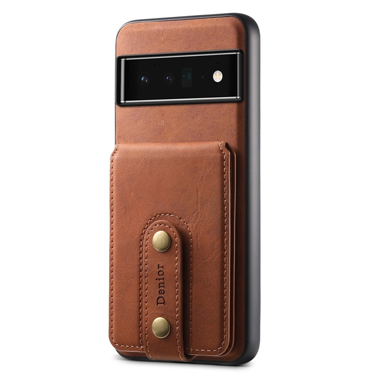 For Google Pixel 6 Pro Denior D14 NK Retro Pattern MagSafe Magnetic Card Holder Leather Phone Case